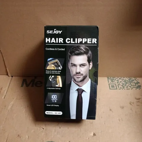 SEJOY HAIR CLIPPER – CORDLESS & CORDED, MODEL HC-007, BOXED