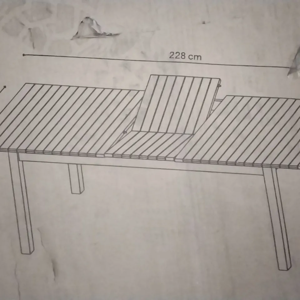 BOXED DENIA WOODEN DINING TABLE 