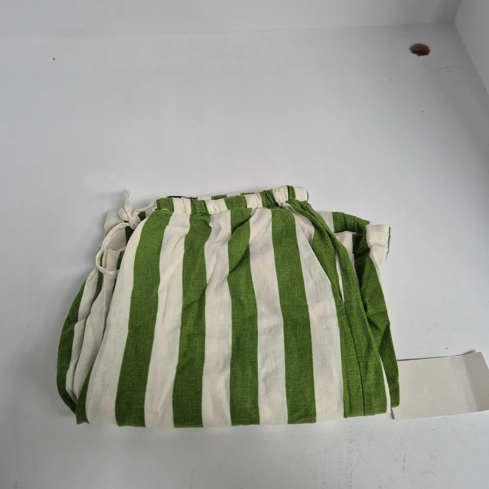 NOBODY'S CHILD GREEN STRIPED PETITE REESE TROUSER – UK 8 (EU 36, USA 4)