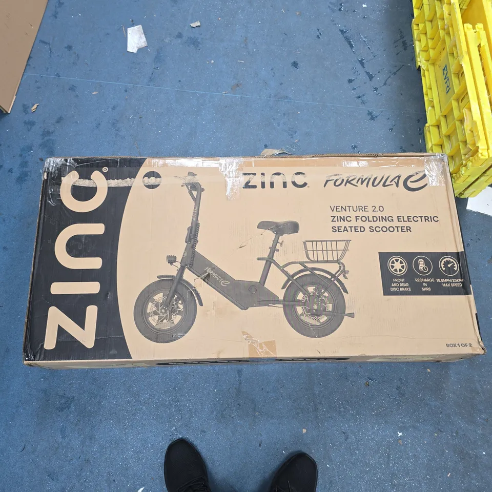 BOXED ZINC FORMULA E VENTURE 2.0 SEATED ELECTRIC SCOOTER