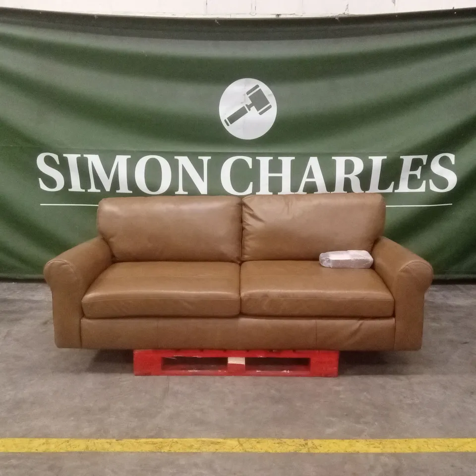 BAILEY 4 SEATER LEATHER SOFA - TAN RRP £949