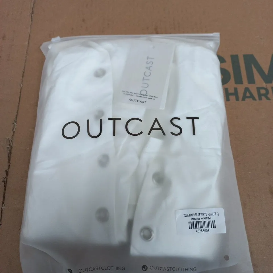 OUTCAST CLOTHING TULA MINI DRESS WHITE - L