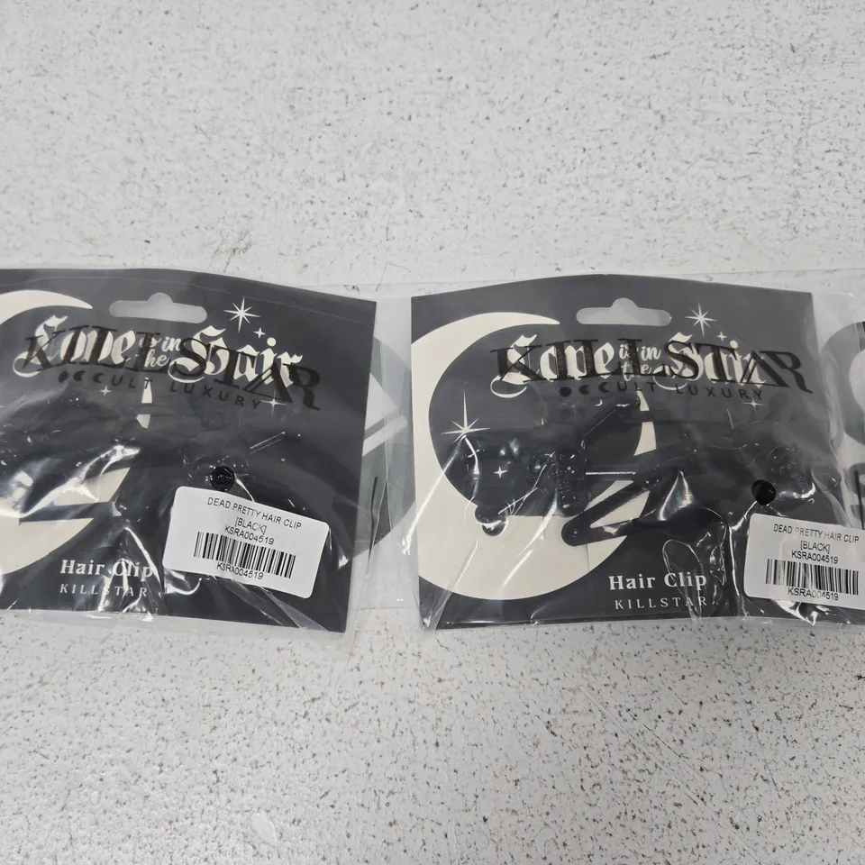 LOT OF APPROXIMATELY 50 BRAND NEW BAGGED KILLSTAR DEAD PRETTY HAIR CLIPS