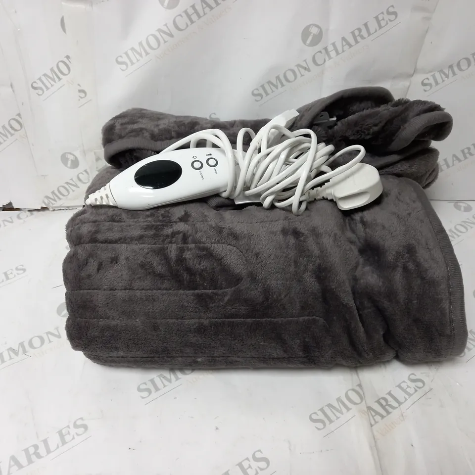  BOXED COZEE HOME HEATED BLANKET IN CHARCOAL 