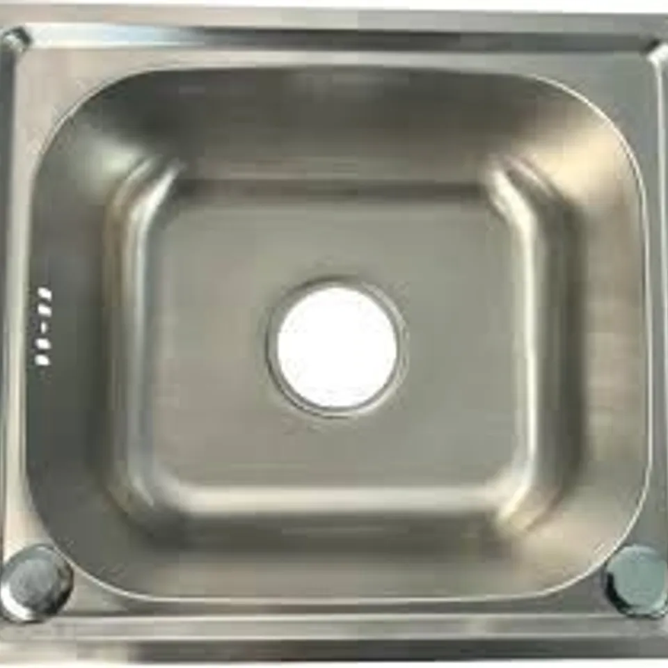 BOXED OYPLA BRUSHED STAINLESS STEEL TOP MOUNT KITCHEN BOWL SINK