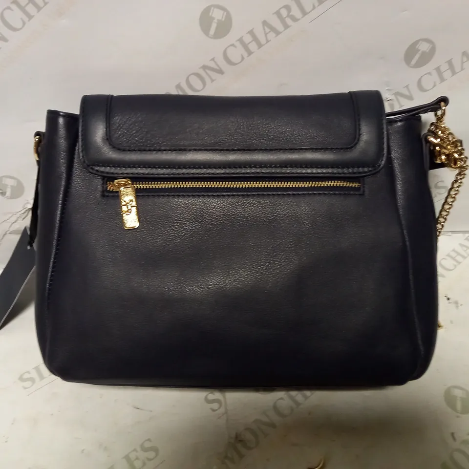 PAUL COSTELLOE THE SERPENTINE HOBO LEATHER BAG - NAVY