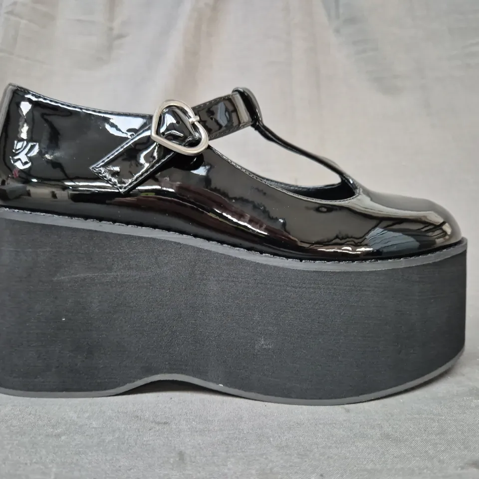 BOXED PAIR OF KOI MORENO BLACK PLATFORM MARY JANES UK SIZE 4