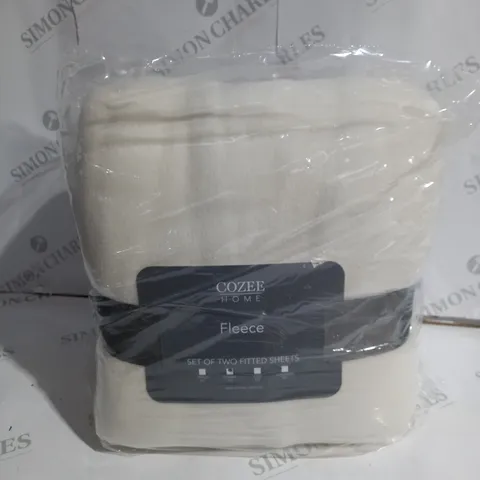 COZEE HOME WHITE FITTED SHEETS FLEECE IVORY - DOUBLE