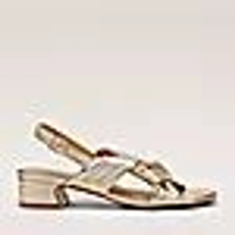 BOXED PAIR OF MODA IN PELLE LEATHER MACARENA SANDALS - GOLD - UK SIZE 5