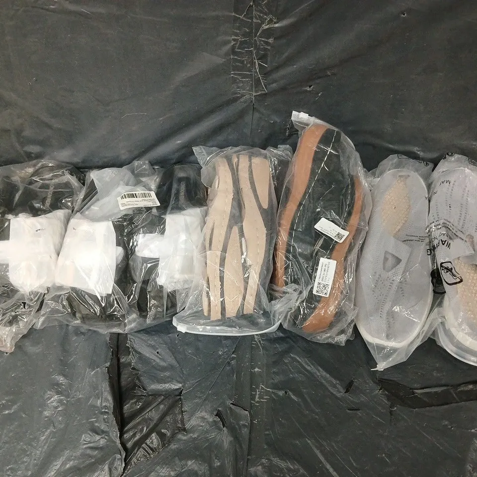 BOX OF APPROXIMATELY 15 PAIRS OF UNBOXED ASSORTED SHOES IN VARIOUS COLOUR, STYLES AND SIZES
