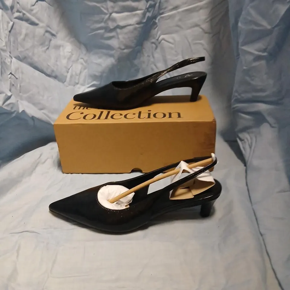 THE VERY COLLECTION BLACK PATENT SLINGBACK HEELS SIZE 6