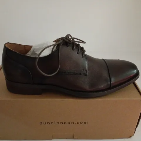 DUNE LONDON BROWN LEATHER FLEX SOLE TOECAP SHOE UK 6 BOXED