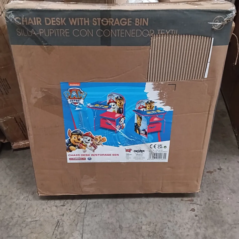 BOXED PAW PATROL CHAIR DESK WITH STORAGE BIN (1 BOX)