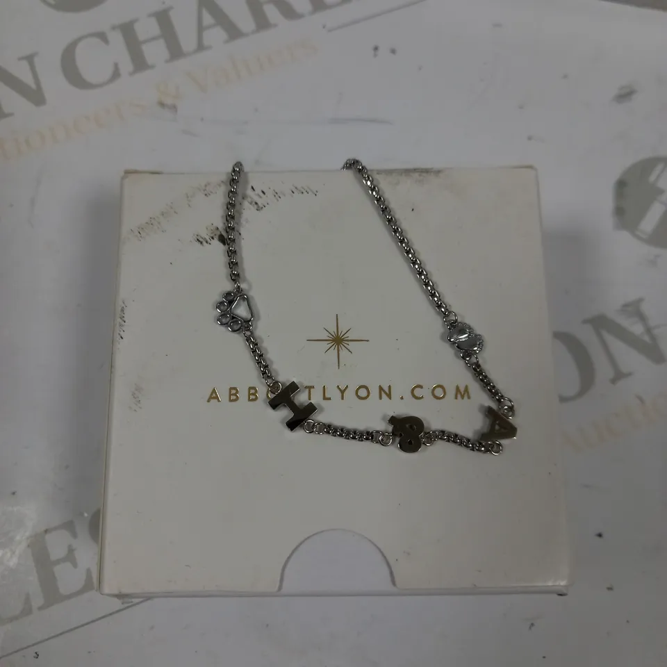 ABBOTT LYON SILVER PERSONALISED CHAIN BRACELET 