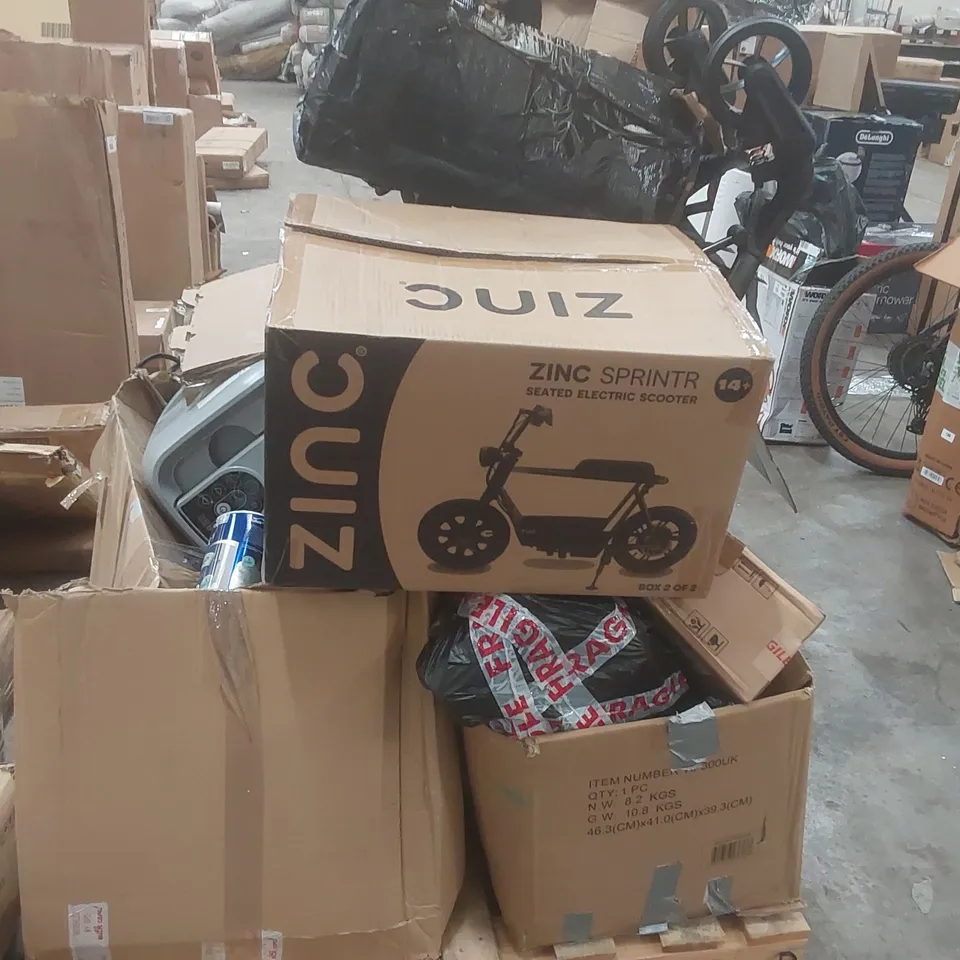 PALLET CONTAINING A LARGE QUANTITY OF ASSORTED ITEMS INCLUDING: PRAM PARTS, ELECTRIC SCOOTER PARTS ECT