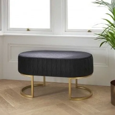 BRAND NEW BOXED HOMESDIRECT 365 BLACK UPHOLSTERED BENCH 