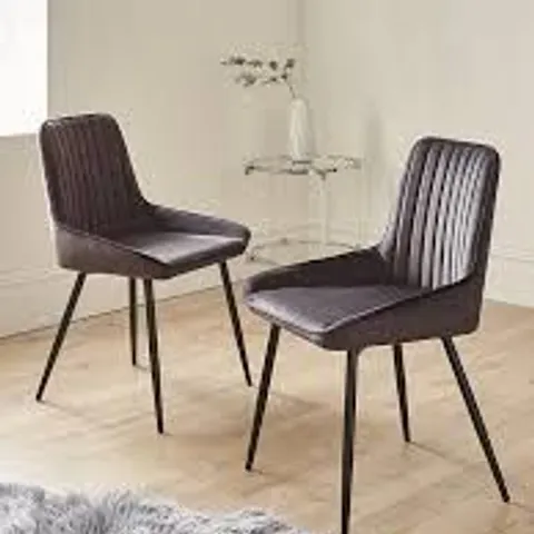 PAIR OF ALISHA STANDARD BLACK LEGGED DINING CHAIRS