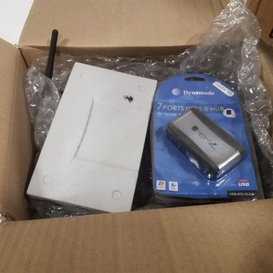 PALLET CONTAINING ASSORTED TECH & NETWORKING PRODUCTS INCLUDING 300MM DEEP WALL CABINETS, PC POWER SUPPLIES, HDMI EXTENDER CASCADE CONNECTION, ROUTER & 7 PORT USB HUB