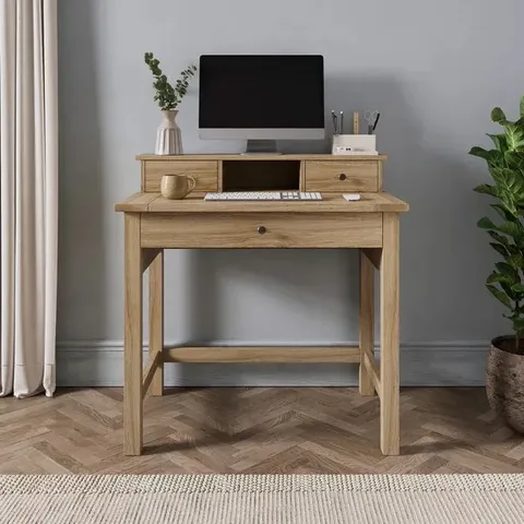 BOXED OLNEY STEP-UP-DESK OAK EFFECT