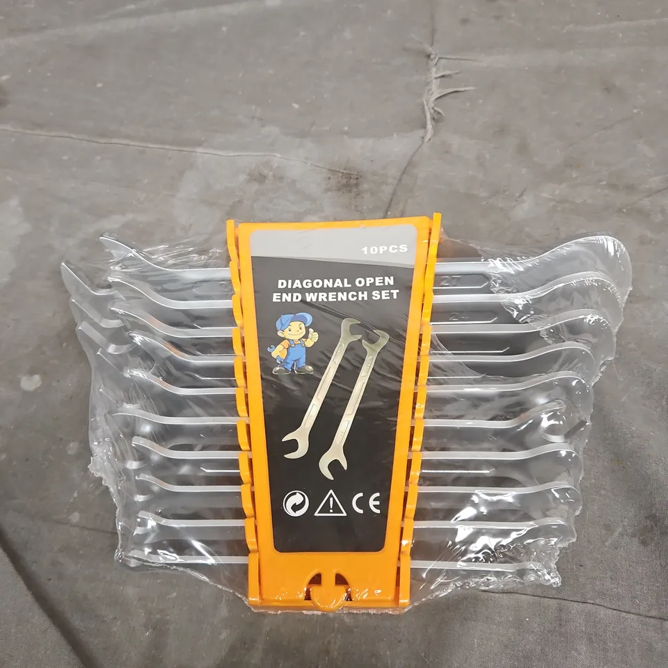 Diagonal Open End Wrench Set – 10 Pieces