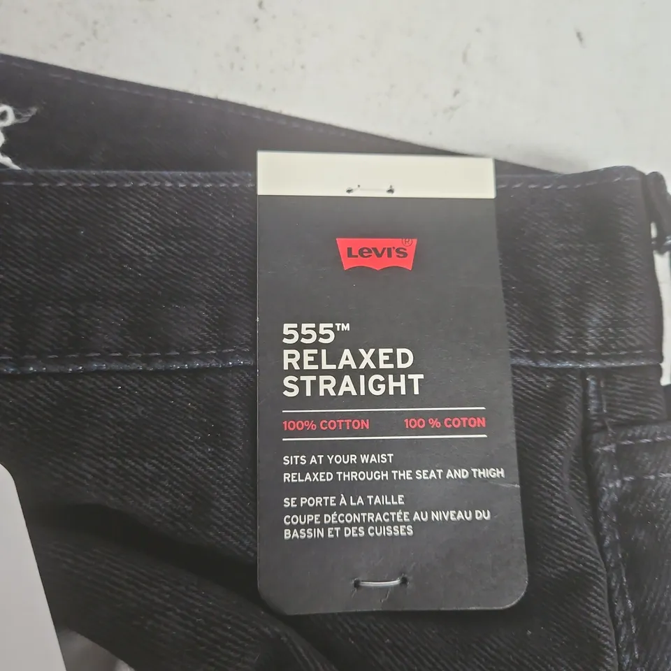 LEVI'S 555 RELAXED STRAIGHT JEANS – DARK DENIM, UK 34