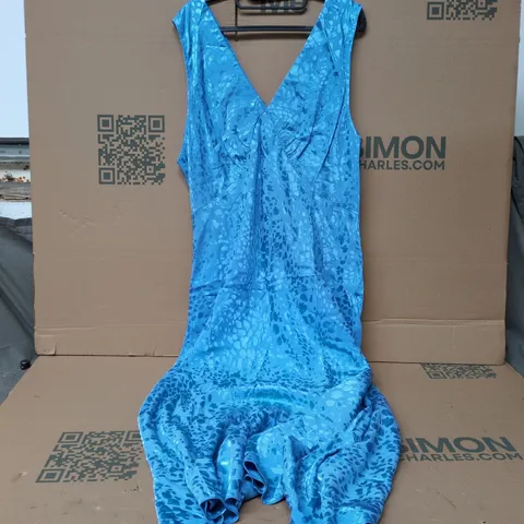 OMNES IRIS MIDI JACQUARD DRESS IN LIGHT BLUE - UK 22