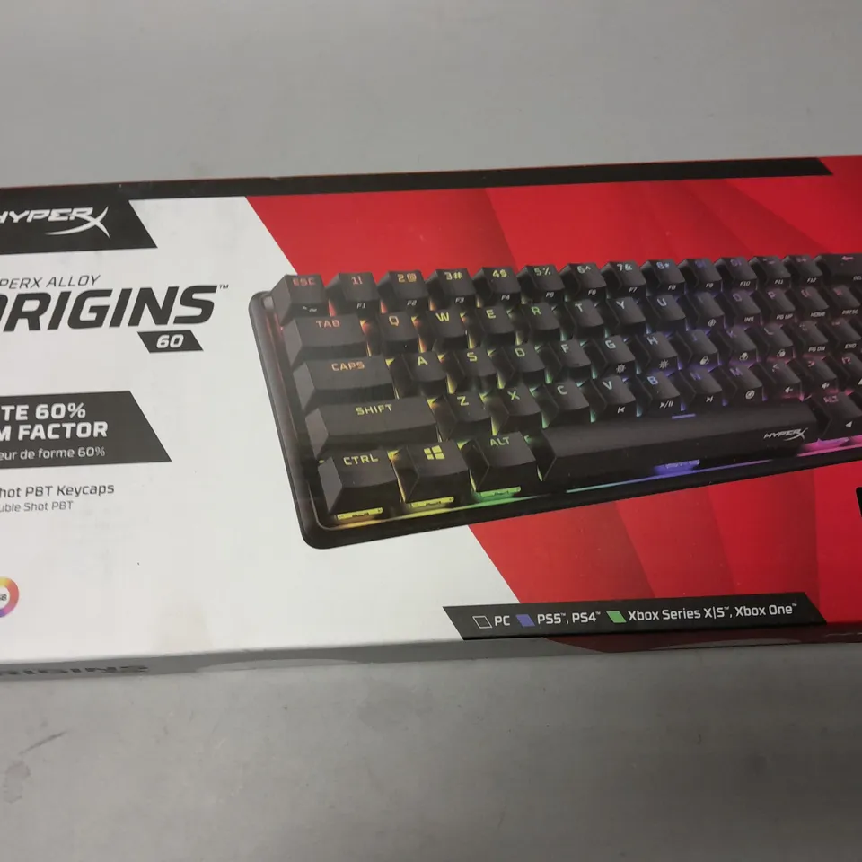 BOXED AS NEW HYPERX ALLOY ORIGINS 60 GAMING KEYBOARD