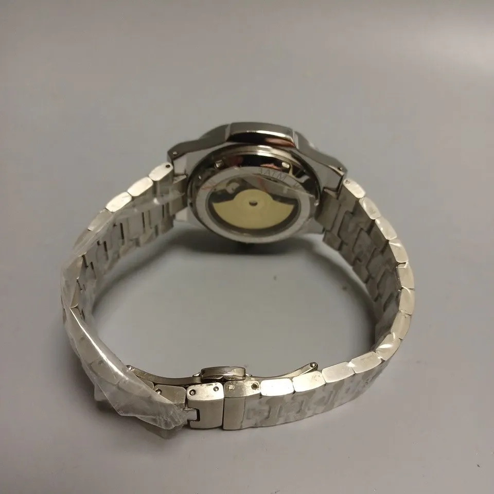 MENS VONLANTHEN AUTOMATIC WATCH – SKELETON DIAL – STAINLESS STEEL STRAP – GLASS EXHIBITION BACK CASE