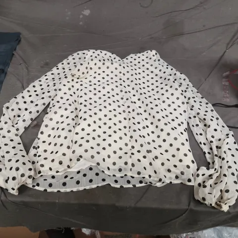 ZARA WOMEN'S POLKA DOT SHEER BLOUSE, XS