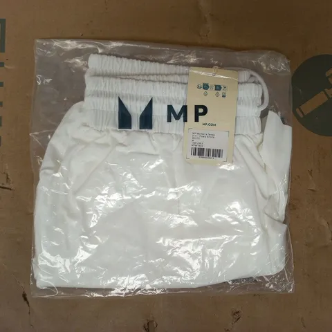 BAGGED MP WOMEN'S TEMPO 2-IN-1 FLOATY SHORTS IN WHITE SIZE MEDIUM