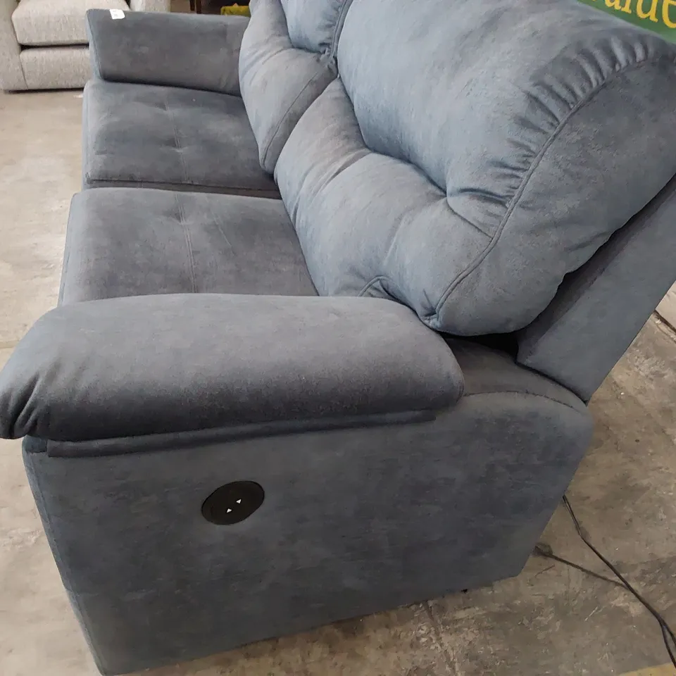 QUALITY BRITISH DESIGNER G PLAN STRATFORD POWER RECLINING THREE SEATER SOFA PRAMA MIDNIGHT FABRIC