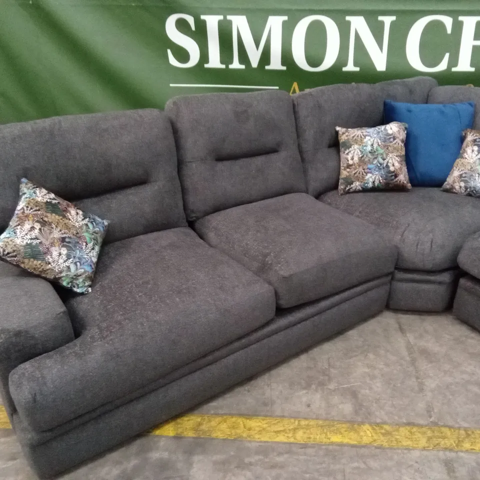 TRIESTE FABRIC CORNER GROUP SOFA - CHARCOAL RRP £2999