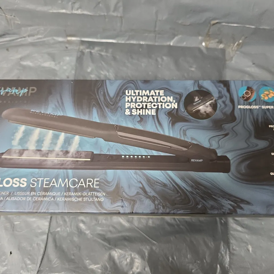 BOXED REVAMP PROGLOSS STEAMCARE CERAMIC STRAIGHTENER ST-1600-GB