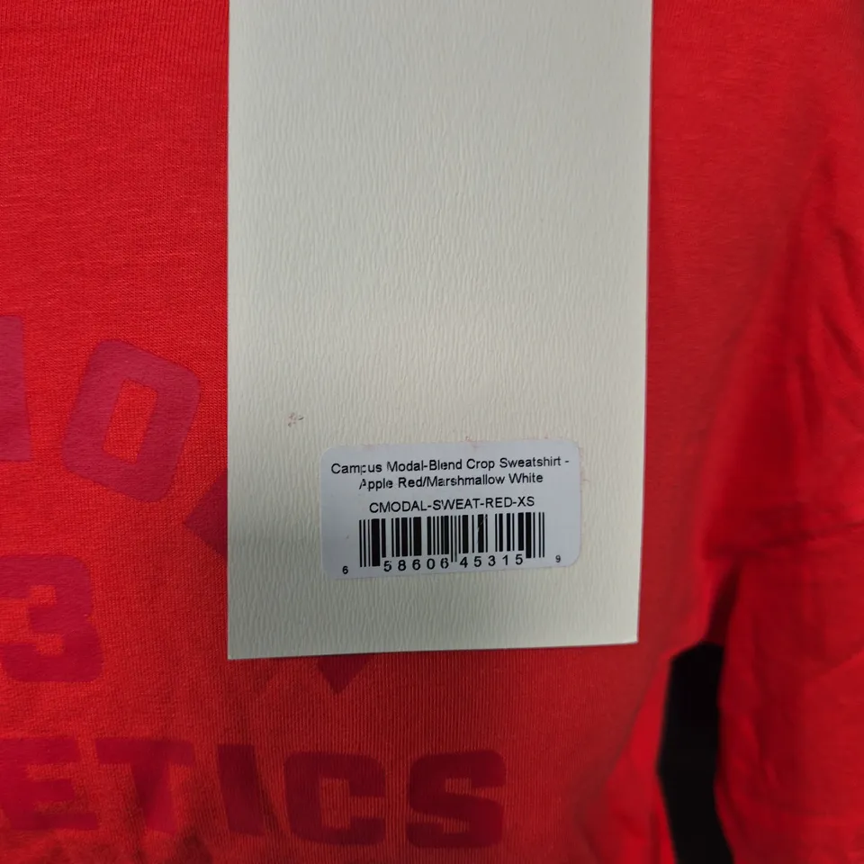Adanola Campus Modal-Blend Crop Sweatshirt – Apple Red/Marshmallow