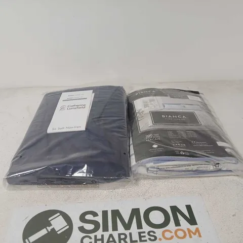 BOX OF APPROXIMATELY 10 ASSORTED HOUSEHOLD ITEMS TO INCLUDE CATHERINE LANSFIELD DOUBLE DUVET SET, BIANCA FINE LINENS DOUBLE DUVET SET ETC
