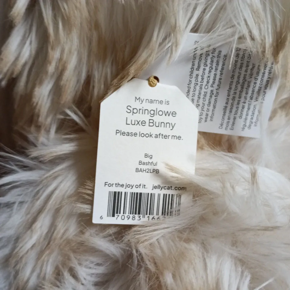 LARGE JELLYCAT SPRINGLOWE LUXE BUNNY – PLUSH BEIGE BUNNY