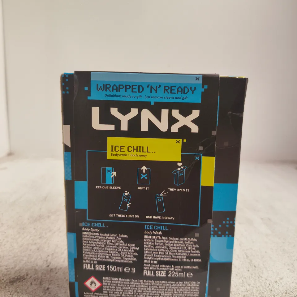 LYNX ICE CHILL 3-IN-1 BODY WASH & BODY SPRAY GIFT SET (150ML + 225ML)