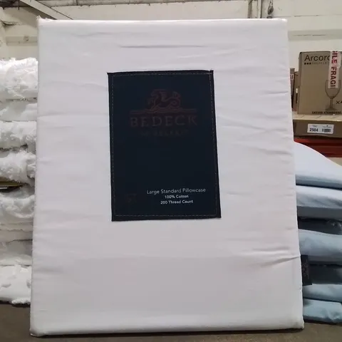 X12 BEDECK LARGE STANDARD PILLOW CASES -WHITE-