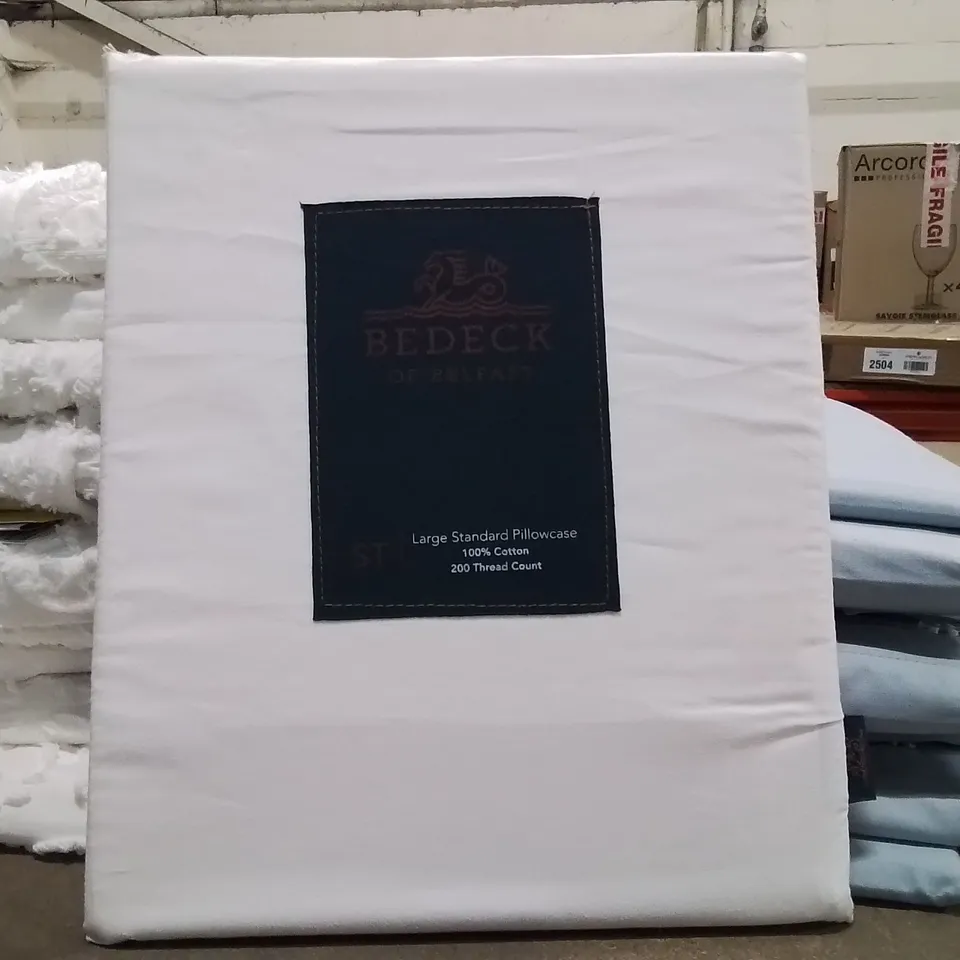 X12 BEDECK LARGE STANDARD PILLOW CASES -WHITE-