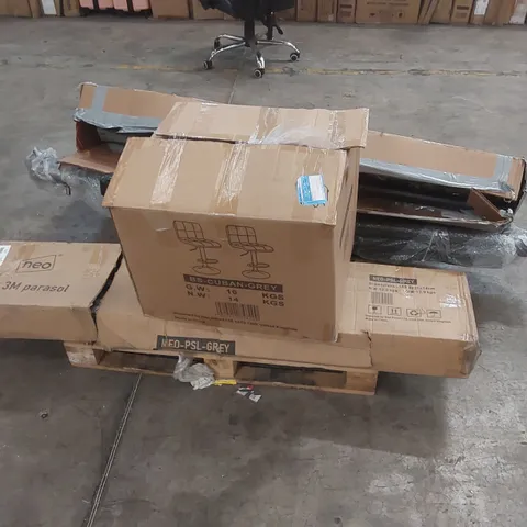 PALLET OF ASSORTED CONSUMER PRODUCT/FURNITURE PARTS ECT