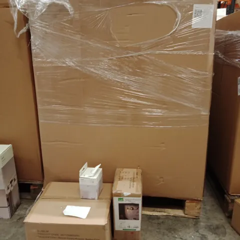 PALLET OF ASSORTED DESIGNER LIGHTING PRODUCTS TO INCLUDE; NATURAL HISTORY BANKER FLOOR LAMP, NATURAL MUSEUM WALL LIGHT,CHARLIE FLEX CEILING FITTING
