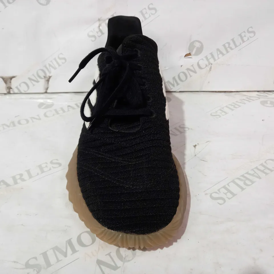 BOXED PAIR OF ADIDAS SOBAKOV SHOES IN BLACK/WHITE UK SIZE 11