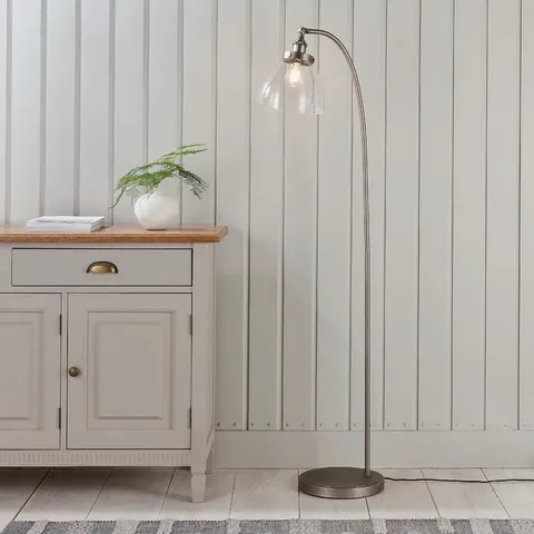 BOXED HENRIETTA 152CM SILVER ARCHED/ARC FLOOR LAMP (1 BOX)