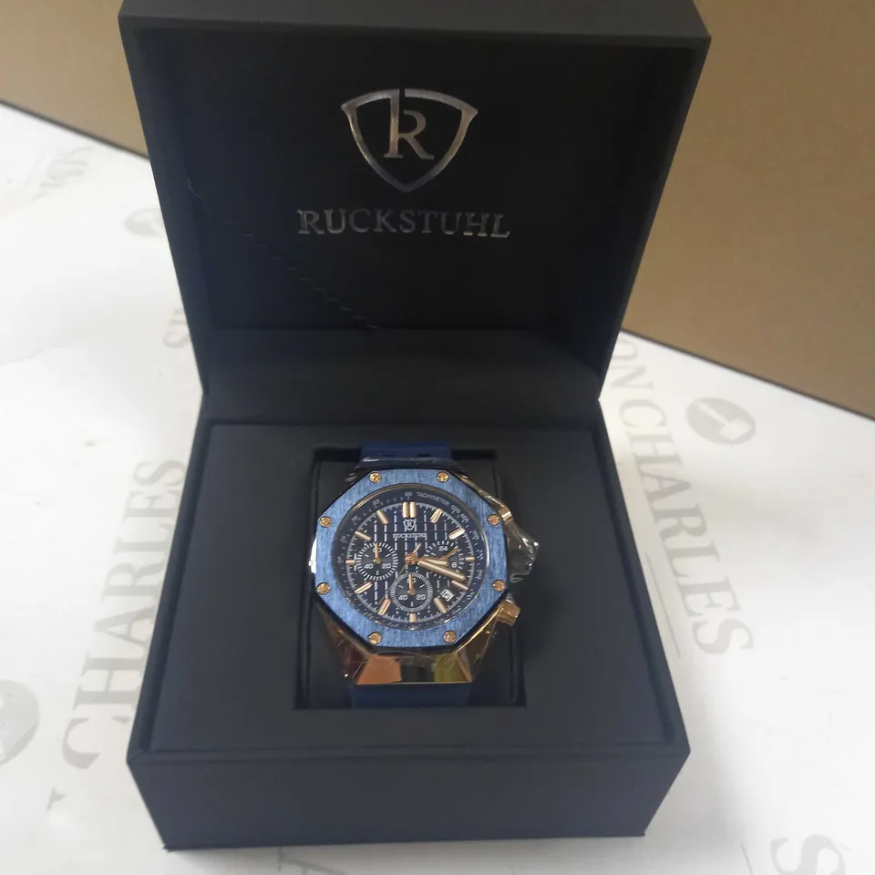 RUCKSTUHL CHRONOGRAPH STYLE RUBBER STRAP WATCH RRP £560