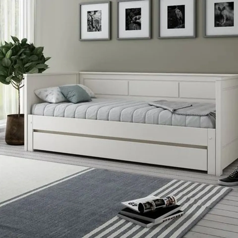 BOXED - ERIKA SOLID WOOD WHITE GUEST BED - 4 BOXES