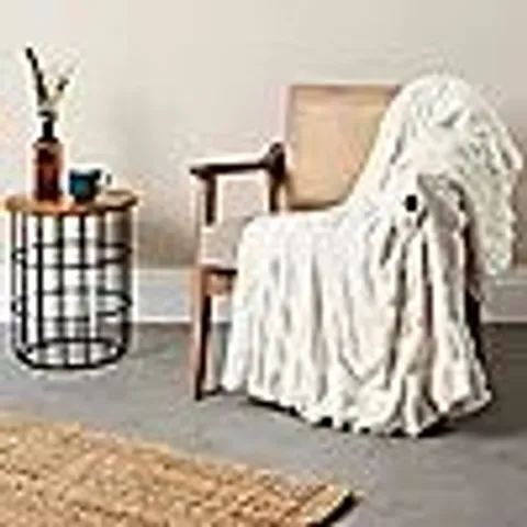 COZEE HOME LUXURY RUCHED FAUX FUR AND VELVETSOFT HEATED THROW TAUPE OMBRE