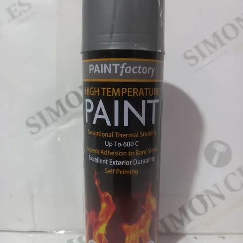 BOX OF APPROXIMATELY 20 CANS OF PAINT FACTORY HIGH TEMPERATURE SPRAY PAINT IN SILVER MATT (300ML)