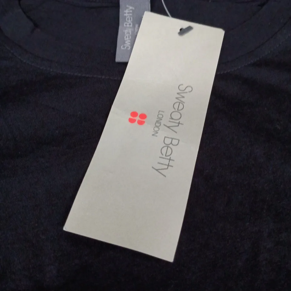 SWEATY BETTY LONDON ESSENTIAL LONG SLEEVE T-SHIRT IN BLACK SIZE XS