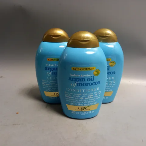 3 OGX HYDRATE & REVIVE+ ARGAN OIL EXTRA STRENGTH PH BALANCED CONDITIONER 385ML