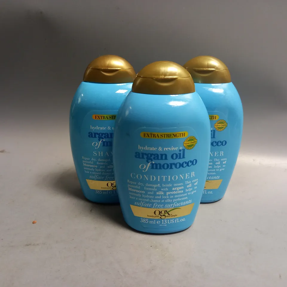 3 OGX HYDRATE & REVIVE+ ARGAN OIL EXTRA STRENGTH PH BALANCED CONDITIONER 385ML